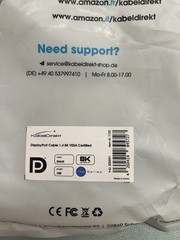 DisplayPort Cable 1.4 8k VESA Certified 15ft Black