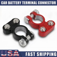 2 Pack Battery Terminal Connector Top Post Positive Negative Universal