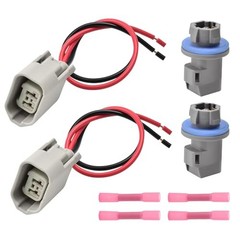 2 Set Rear License Plate Light Socket with Wiring Plug Harness for 2004-2021