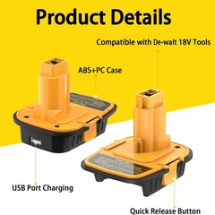 5-Pack DM18D Converter For DW 18v To 20v Battery Adapter For DW 18V Tools