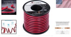 40 FT 18 AWG Dual Conductor Red & Black Speaker Wire – 99.95% Oxygen Free Copper