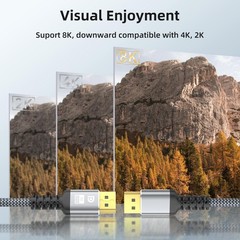 8K DisplayPort Cable,DP 1.4 Cable 3.3ft8K@60Hz,4K@144Hz,2K@240Hz Support 32.4…