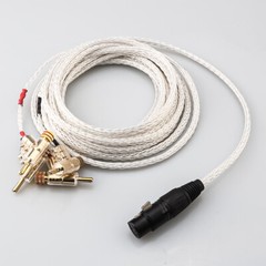 OCC Silver Plated HiFi Audio Speaker Cable 4Pin XLR Female to 4 Banana Connector