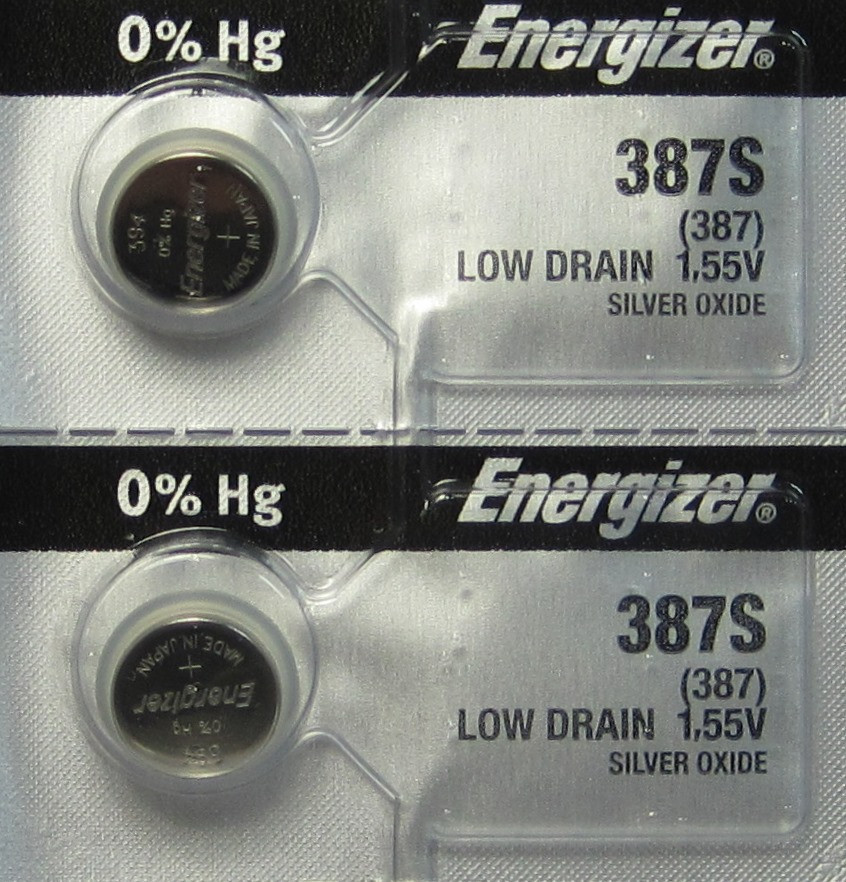 2 pk Energizer 387S Low-Drain 1.55V Silver-Oxide Button Cell Batteries