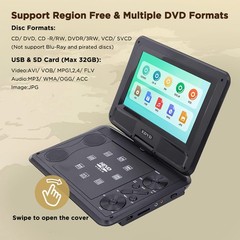 10.8″ Portable Car DVD Player AVI EVD SVCD VCD CD Mp3 JPG USB/SD Mode ALL Region