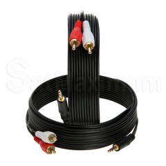 3.5mm AUDIO CABLE AUX 3.5 mm to Dual RCA Stereo 3FT 6FT 10FT 25FT 50FT 100FT LOT