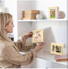 Kigley 6 Pcs 2.5 x 3.5 Inches Picture Frame Mini Rustic Frames brown
