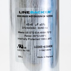 Supco Capacitor Round Dual Run 45 + 6 uf mfd 370/440 Volts for HVAC Motors