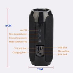 Portable Bluetooth Wireless Speaker Waterproof Stereo Bass USB TF FM Radio