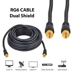 RG6 Dual Shield Coaxial Premium Cable TV Antenna DVR Satellite F-Type 18 AWG lot