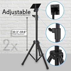 Pyle Tripod TV Stand- Portable, Height Adjustable (for TVs up to 32’’)