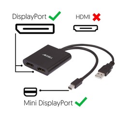 mDP-2DP Multi Monitor Splitter – Mini DisplayPort 1.2 Multi-Stream Transport …