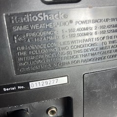 RadioShack 12-382 SAME NOAA Weather Radio Alarm Clock Battery Backup Tested