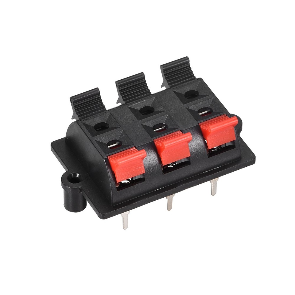 2 Row 6 Way Spring Speaker Terminal Clip Push Release Connector Audio WP6-03