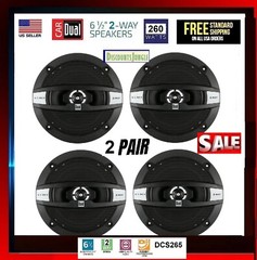 X2 Pair Dual Electronics DCS265 Hi Quality 6.5” Inch 2 Way 130W Car Speakers