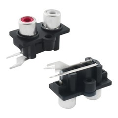 Brand New 2PCS RCA Female Socket Panel Mount Connector for Left & Right Audio