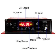 400W HiFi bluetooth Power Amplifier 2 Channel Stereo Home Audio Amp Receiver AUX