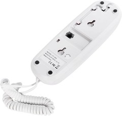 White OF-990 Slimline Telephone Wall-Mountable Basic Corded Telephone No AC Powe