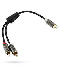 Fospower Y Adapter (8 Inch) 2 RCA (Male) to 1 RCA (Female) Stereo Audio Y Adapte