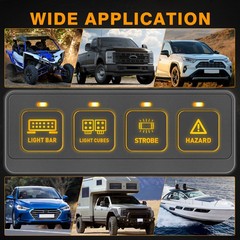 4/6/8 Gang Wireless Switch Panel Circuit Control Box LED Light Bar Truck Offroad