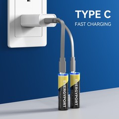 Lot 1.5V 3000mWh 1100mWh AA AAA Battery Type-C USB Rechargeable Li-ion Batteries