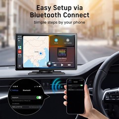 9 In Carplay Screen Wireless 4K Front Dash Cam 1080P Rear Backup Camera GPS Call