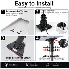 Starlink Pole Mount Pipe Adapter, for Standard 4 & Gen 4 Black