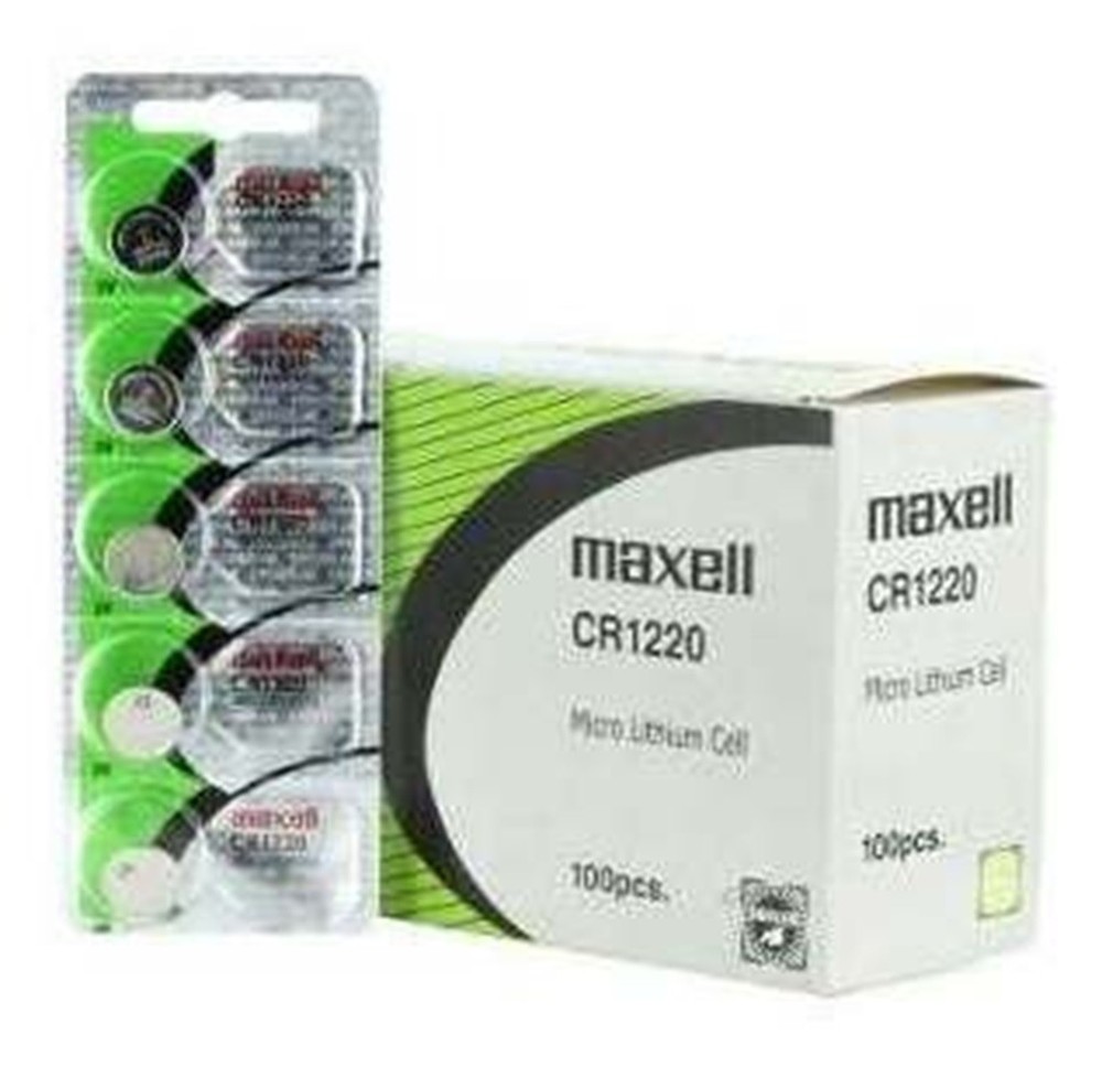 Box of 100 MAXELL CR1220 LITHIUM 3 Volt Coin Cell BATTERIES EXP 06/2035