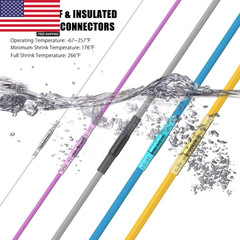 245 Pcs Heat Shrink Butt Wire Connectors Kit Marine Grade Waterproof Insulated E