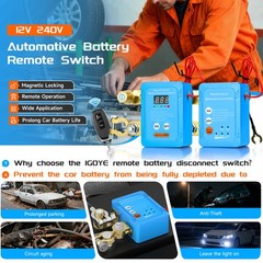12/24V 240A Remote Battery Disconnect Kill Switch Anti Theft RV ATV Boat & LED
