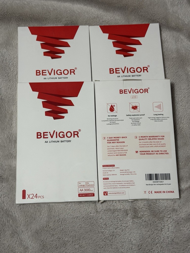 Bevigor Lithium Batteries AA Size, AA Battery 24Pack, 3000mAh Double A Battery