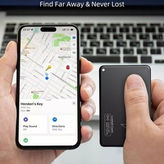 Black Wireless Charging Smart Card Tracker ABS Wallet Tracker Tracking Device