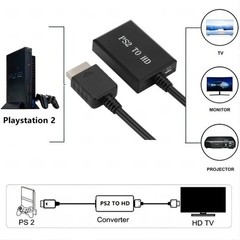 PS2 to HDMI 480P Converter Audio Video Adapter 3.5mm Output for Console, 1pc