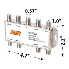 BAMF 8 Way Coaxial Cable Splitter, Bi-Directional Coax MoCA 5-2300MHz, RG6
