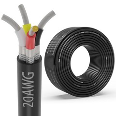 20 Gauge 4 Conductor Shielded Wire 100FT, UL2464 20 AWG 4 Core Cable Tinned