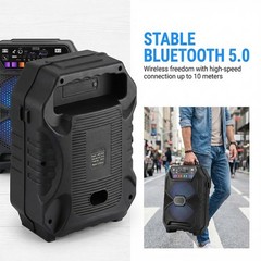 Rechargeable Bluetooth Speaker w/ 8” Woofer Portable LED Party Speaker AUX TWS
