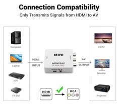 HDMI To RCA Mini Composite 1080P Audio Video AV CVBS Adapter Converter For TV