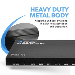OREI 4K 1 in 8 Out HDMI Splitter 4:4:4 8-bit – 18Gbps 4K@60Hz(UHDS-108)