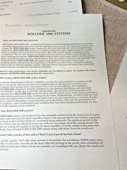 SEVERAL PAGES OF BOULDER COMPONENTS / INFORMATIVE INFORMATION / EXCELLENT COND.