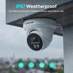 VIKYLIN 8MP 4K Full Color Night Vision IP Camera Built-in Microphone IP67 WDR