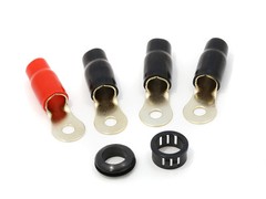KnuKonceptz Kolossus 1/0 Gauge Copper Amp Installation Power Wiring Kit OFC Red
