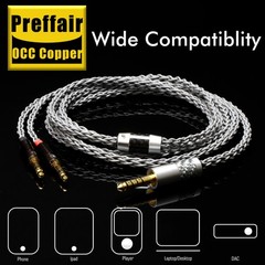 Customized Plug to Dual 2.5mm 8Core Headphone Upgrade Cable for Hifiman 300 he6