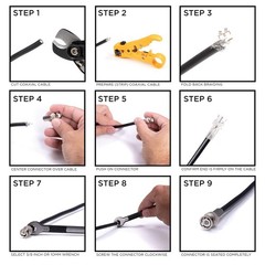 BNC Male to RG59 RG6 Twist On Connector CCTV Security Coax Cable Camera Lot