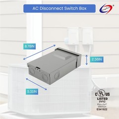 Long Term 240V 60A Pull Out Switch Box Non-Fused Disconnect Plastic Electroni…