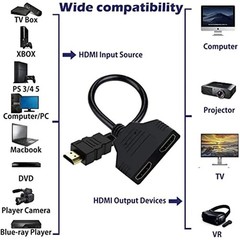 4K HDMI Cable Splitter Adapter 2.0 Converter 1 In 2 Out 1 Male to 2 Female