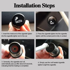 12V Metal Plastic Construction Lighter Plug, Auto Replacement Accessories Pop-Ou