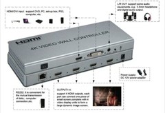 2x24K HDMI Video Wall Controller Processor 2×2 1×4 1×3 1×2 DVI HDMI 4 Screens