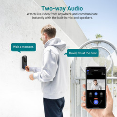 1080P Smart Video Doorbell Camera Wireless Doorbell Receiver Included Live View