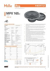 Hertz MPX 165.3 Mille Pro 6.5″ (16,5 CM) Two-Way Coaxial Speakers – NEW (Pair)