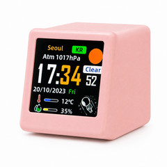 Mini WiFi Weather Station Digital Clock IPS LCD Temperature Humidity Display
